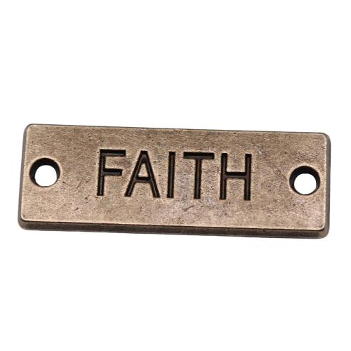 Tibetan Style Connector, Rectangle, antique bronze color plated, DIY & with letter pattern, 28x10mm, Sold By PC