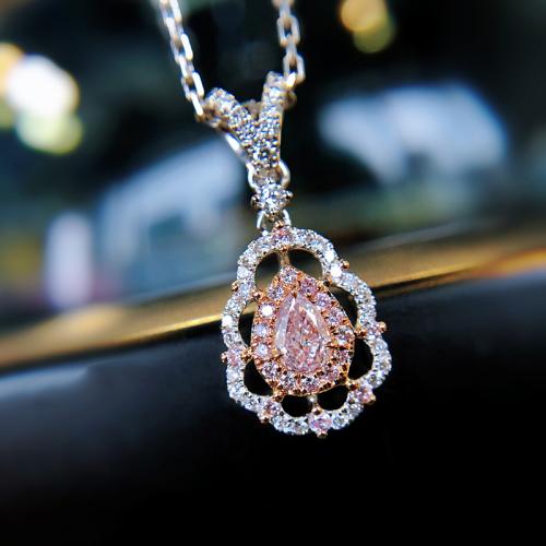 KubikZircon Mikro pflastern Messinghalsketten, Messing, plattiert, Modeschmuck & Micro pave Zirkonia, keine, frei von Nickel, Blei & Kadmium, 15x30mm, Länge:45 cm, verkauft von PC