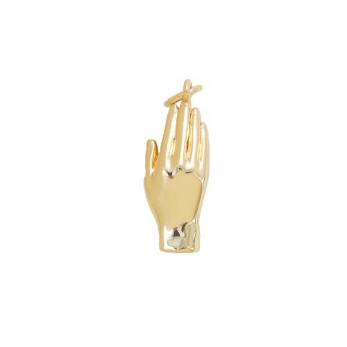 Brass Jewelry Pendants, Hand, plated, DIY, golden, 19.90x7.70x7.20mm, Sold By PC