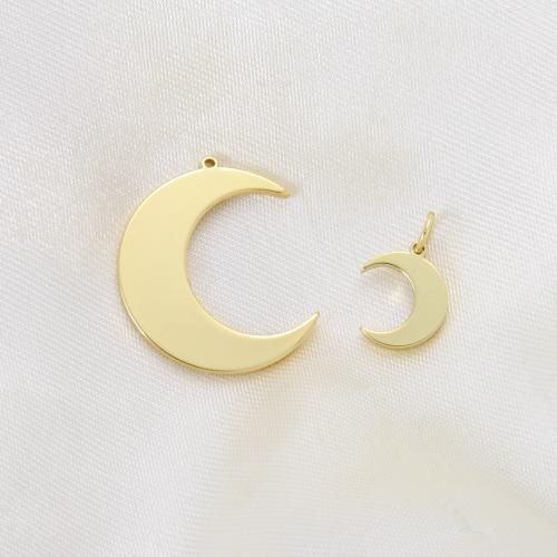Brass Jewelry Pendants, Moon, plated, DIY, golden, 24.60x20.80x1.50mm, Sold By PC