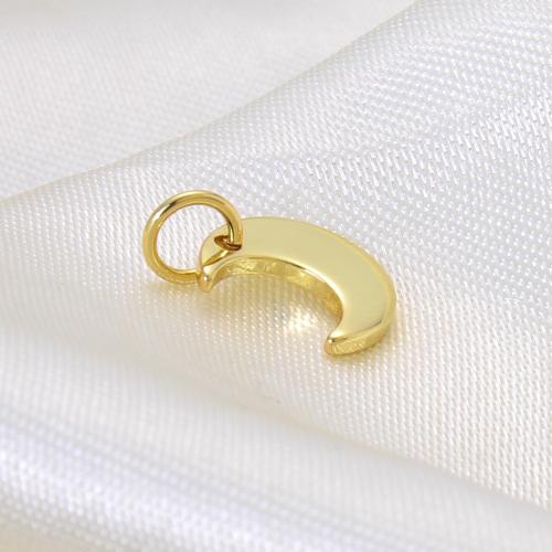Brass Jewelry Pendants, Moon, plated, DIY, golden, 10x8.60x1.20mm, Sold By PC