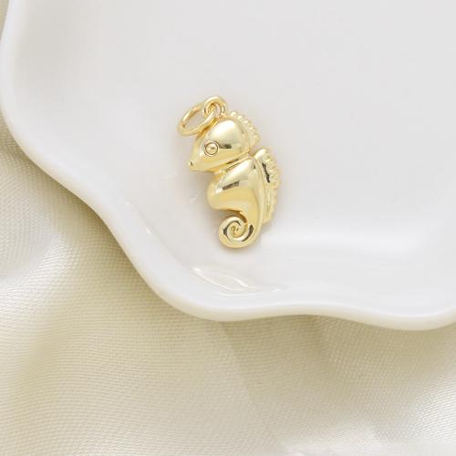 Brass Jewelry Pendants, Seahorse, plated, DIY, golden, 16.60x9x4.30mm, Sold By PC