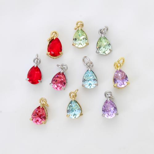 Cubic Zirkonia (CZ) Messing Anhänger, plattiert, DIY & Micro pave Zirkonia, keine, 11.60x7x6.20mm, verkauft von PC