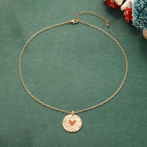 Cubic Zircon Micro Pave Brass Necklace, plated, fashion jewelry & micro pave cubic zirconia & for woman, golden, Sold By PC