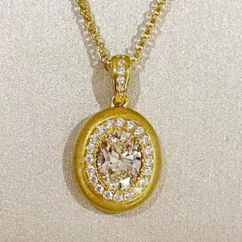 Cubic Zircon Micro Pave Brass Necklace, plated, fashion jewelry & micro pave cubic zirconia & for woman, Length:Approx 45 cm, Sold By PC