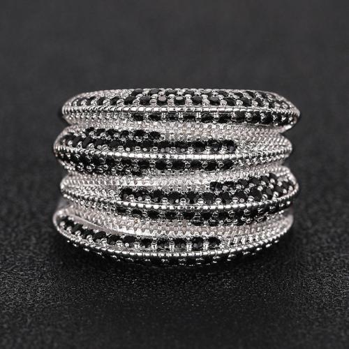 Kubische Zro2-Micro Pave Messingring, Messing, plattiert, verschiedene Größen vorhanden & Micro pave Zirkonia & für Frau, verkauft von PC