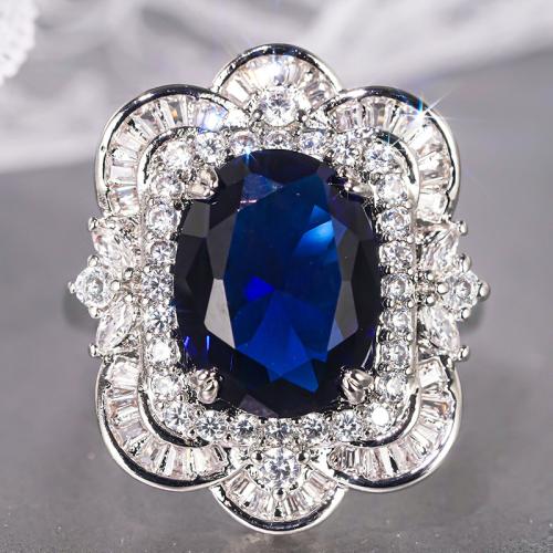 Kubische Zro2-Micro Pave Messingring, Messing, plattiert, verschiedene Größen vorhanden & Micro pave Zirkonia & für Frau, verkauft von PC