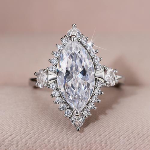 Kubische Zro2-Micro Pave Messingring, Messing, plattiert, verschiedene Größen vorhanden & Micro pave Zirkonia & für Frau, verkauft von PC