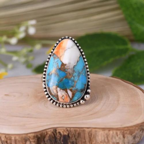 Messing Fingerring, plattiert, verschiedene Größen vorhanden & für Frau & Epoxy Aufkleber & Aufkleber, keine, verkauft von PC