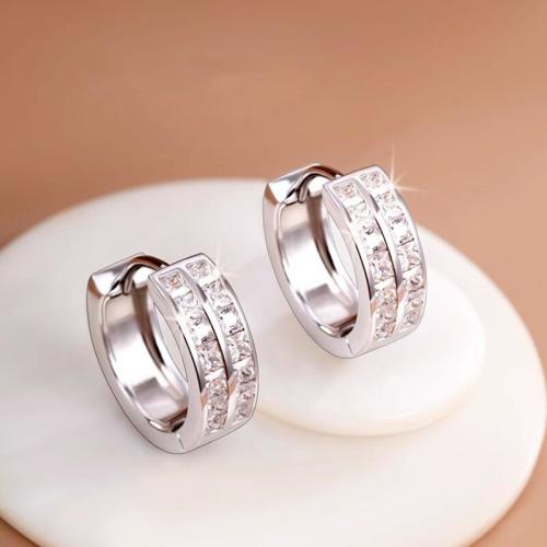 Цирконий Micro Pave латунь Серьги, Латунь, Другое покрытие, ювелирные изделия моды & инкрустированное микро кубического циркония & Женский, продается Пара