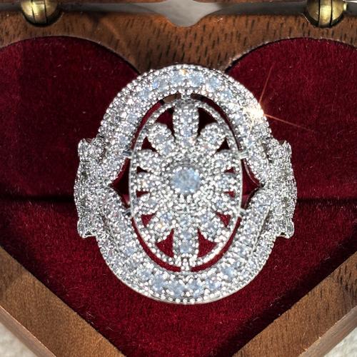 Cubic Zirconia Micro Pave Brass Ring, plated, different size for choice & micro pave cubic zirconia & for woman & hollow, Sold By PC