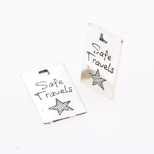 Colgantes de Aleación de Zinc, chapado en color de plata, Bricolaje, plateado, 15x21mm, Vendido por UD