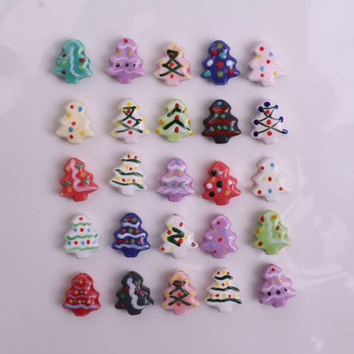 Porcelain Jewelry Beads, Christmas Tree, DIY & enamel, more colors for choice, 15x16mm, 100PCs/Bag, Sold By Bag