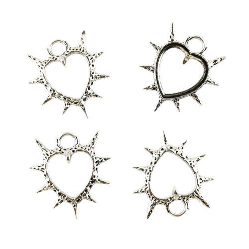 Подвеска- сердце из цинкового сплава, цинковый сплав, Сердце, плакирован серебром, DIY & отверстие, 29x30mm, 100ПК/сумка, продается сумка