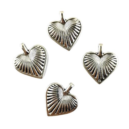Tibetan Style Heart Pendants, silver color plated, DIY, 100PCs/Bag, Sold By Bag