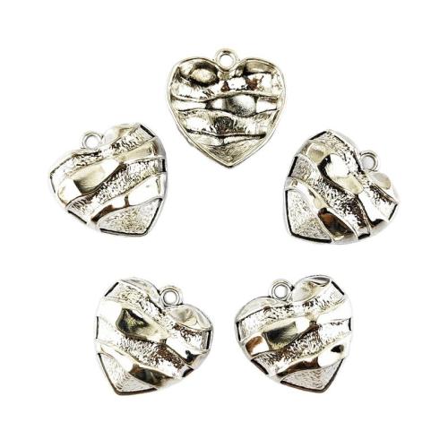Подвеска- сердце из цинкового сплава, цинковый сплав, Сердце, плакирован серебром, DIY, 100ПК/сумка, продается сумка