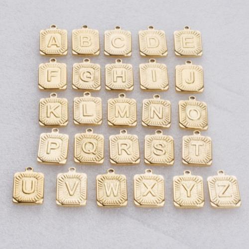 Нержавеющая сталь Письмо Подвески, Нержавеющая сталь 304, Геометрический узор, Другое покрытие, DIY & разные стили для выбора, Много цветов для выбора, 15x25mm, продается PC