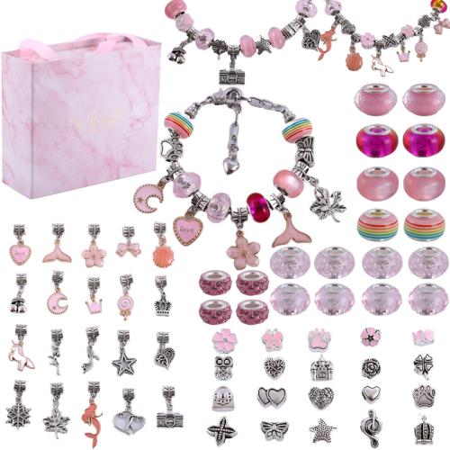 Children DIY String Beads Set, Tibetan Style, with Lampwork, plated, Unisex & enamel, more colors for choice, beads length 10-20mm, Sold By Set