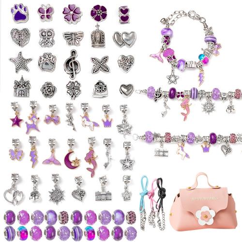 Children DIY String Beads Set, Tibetan Style, with Lampwork, plated, Unisex & enamel, more colors for choice, beads length 10-20mm, Sold By Set