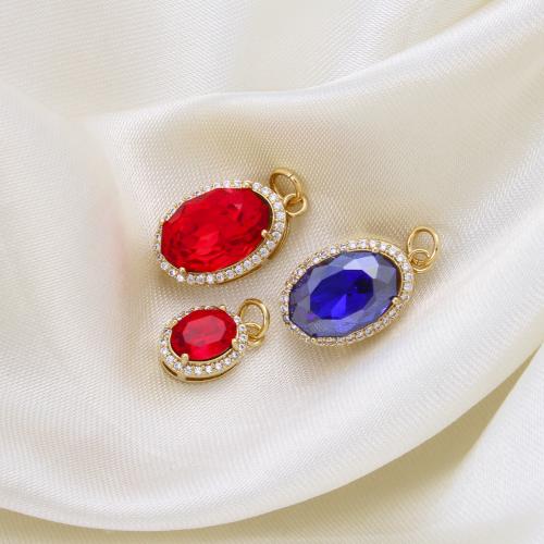 Cubic Zirconia Micro Pave Brass Pendant, plated, DIY & micro pave cubic zirconia, more colors for choice, nickel, lead & cadmium free, 19.20x11.80x8.70mm, Sold By PC