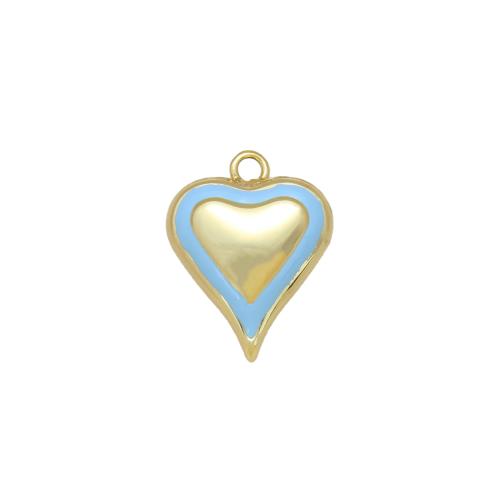 Pendentifs coeur en laiton, Placage, DIY & émail, plus de couleurs à choisir, protéger l'environnement, sans nickel, plomb et cadmium, 20x15x6.50mm, Vendu par PC