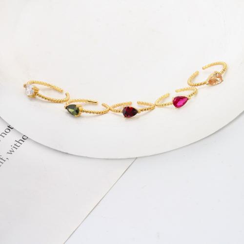 Cubic Zirconia Micro Pave Brass Ring, Teardrop, plated, fashion jewelry & micro pave cubic zirconia, more colors for choice, nickel, lead & cadmium free, 20x20x4.20mm, Sold By PC