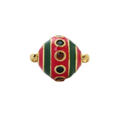 Conector de Micro Pavé de Zirconía Cúbica en Latón, metal, chapado, Bricolaje & micro arcilla de zirconia cúbica & esmalte, más colores para la opción, libre de níquel, plomo & cadmio, 25.80x20x20mm, Vendido por UD