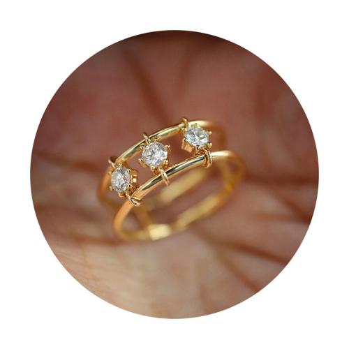 Cubic Zirconia Micro Pave Brass Ring, plated, different size for choice & micro pave cubic zirconia & for woman & hollow, Sold By PC