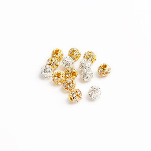 Tibetan Style Jewelry Beads, plated, DIY & with rhinestone, more colors for choice, 10x10mm, 100PCs/Bag, Sold By Bag