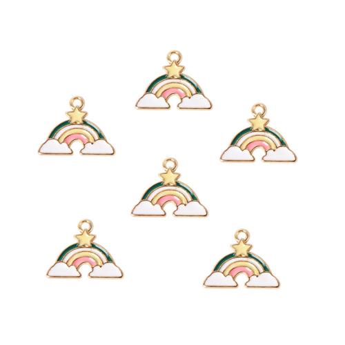 Colgantes de esmalte de la aleación del cinc, aleación de zinc, Arco de iris, chapado, Bricolaje, color mixto, 100PCs/Bolsa, Vendido por Bolsa
