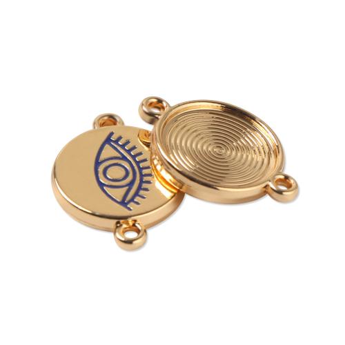 Evil Eye Anhänger, Zinklegierung, goldfarben plattiert, DIY & Emaille, goldfarben, 100PCs/Tasche, verkauft von Tasche