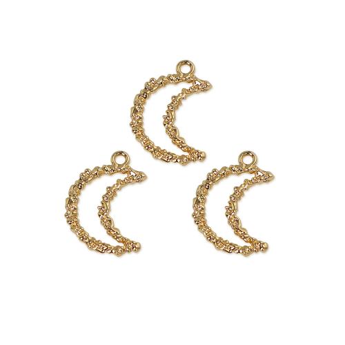Tibetan Style Pendants, Moon, gold color plated, DIY & hollow, golden, 100PCs/Bag, Sold By Bag