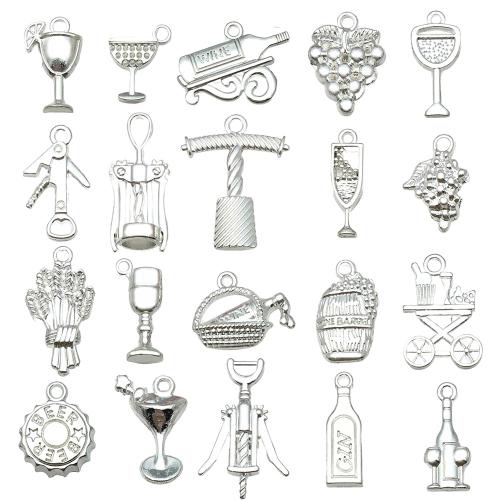 Colgantes de Aleación de Zinc, chapado en color de plata, Bricolaje & diferentes estilos para la opción, Vendido por UD