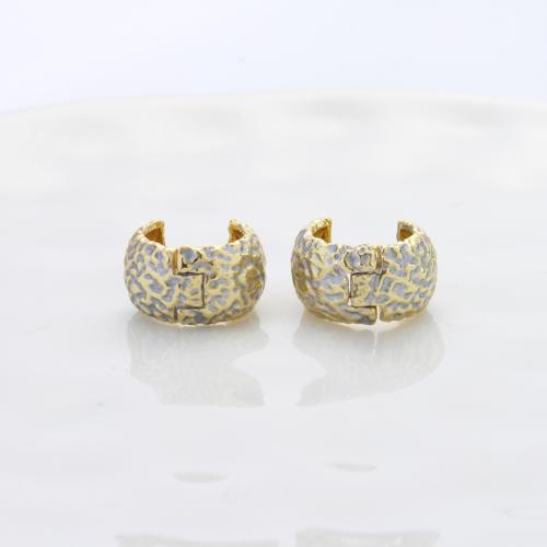 Boucle d'oreille Creole cerceau laiton, Placage, bijoux de mode & émail, plus de couleurs à choisir, protéger l'environnement, sans nickel, plomb et cadmium, 14.70x16.30x9mm, Vendu par paire