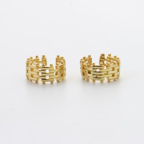 Messing Ohrring Clip, plattiert, Modeschmuck, goldfarben, frei von Nickel, Blei & Kadmium, 11x11.20x5.50mm, verkauft von Paar