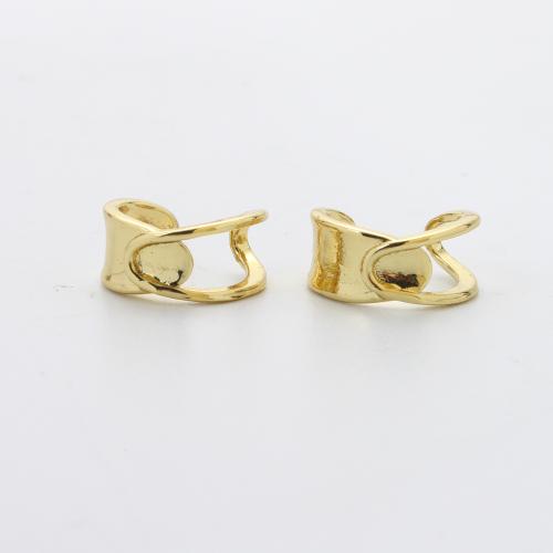 Messing Ohrring Clip, plattiert, Modeschmuck, goldfarben, frei von Nickel, Blei & Kadmium, 12.30x12.70x6mm, verkauft von Paar