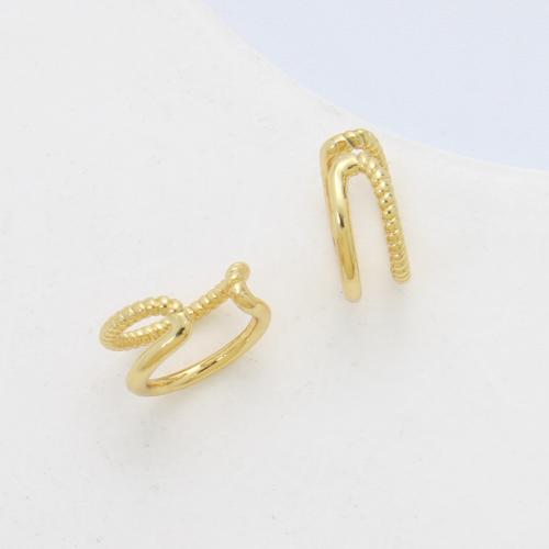 Messing Ohrring Clip, plattiert, Modeschmuck, goldfarben, frei von Nickel, Blei & Kadmium, 11.50x11.80x5.20mm, verkauft von Paar