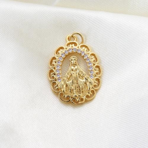 Cúbicos Circonia Colgante Latón Micro pavimenta, metal, chapado, Bricolaje & micro arcilla de zirconia cúbica, dorado, libre de níquel, plomo & cadmio, 23.60x17x2.20mm, Vendido por UD