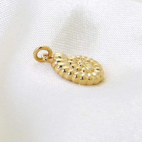 Colgantes de la joyería de cobre amarillo, metal, Concha, chapado, Bricolaje, dorado, libre de níquel, plomo & cadmio, 13.30x9.40x2.10mm, Vendido por UD