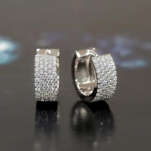 Cubic Zirconia Micro Pave Brass Earring, plated, fashion jewelry & micro pave cubic zirconia & for woman, Sold By Pair