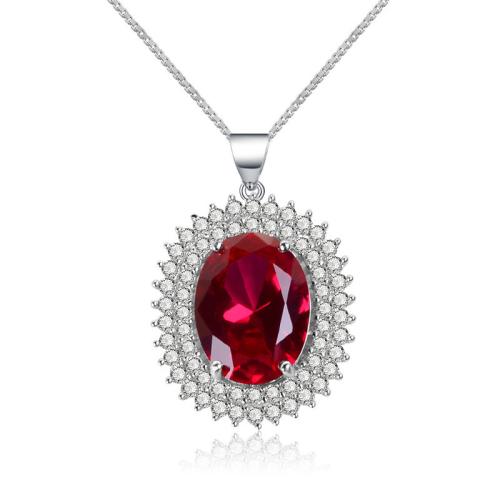 Cubic Zircon Micro Pave Brass Necklace, plated, fashion jewelry & micro pave cubic zirconia & for woman, Length:Approx 45 cm, Sold By PC