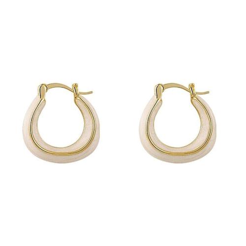 Laiton Leverback boucle d'oreille, Placage, bijoux de mode & pour femme & émail, Vendu par paire