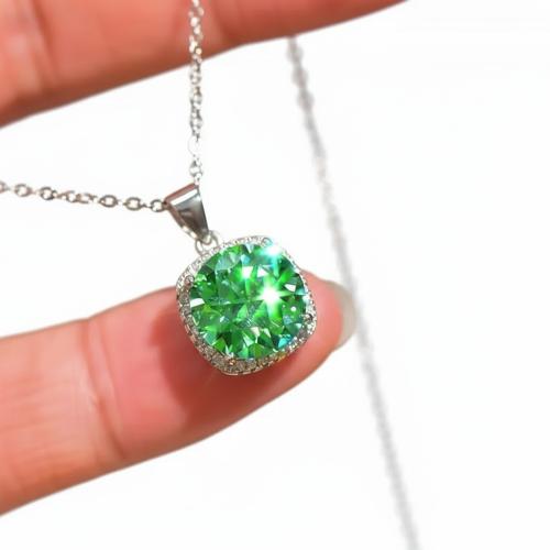 Cubic Zircon Micro Pave Brass Necklace, plated, fashion jewelry & micro pave cubic zirconia & for woman, Length:Approx 45 cm, Sold By PC