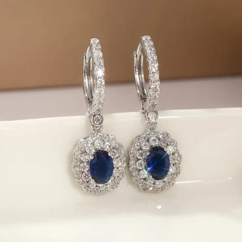 Цирконий Micro Pave латунь Серьги, Латунь, Другое покрытие, ювелирные изделия моды & инкрустированное микро кубического циркония & Женский, продается Пара