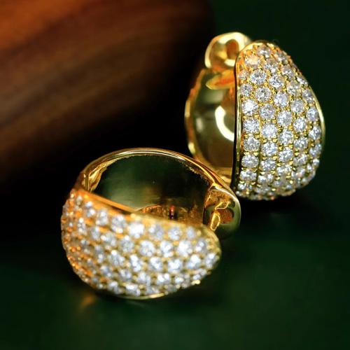 Befestiger Zirkonia Messing Ohrring, plattiert, Modeschmuck & Micro pave Zirkonia & für Frau, keine, verkauft von Paar