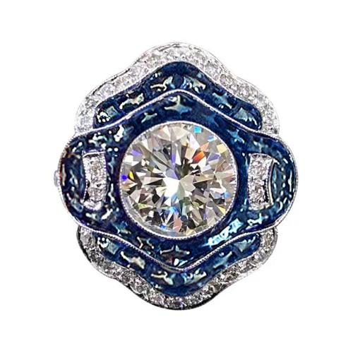 Cubic Zirconia Micro Pave Brass Ring, plated, different size for choice & micro pave cubic zirconia & for woman & enamel, Sold By PC