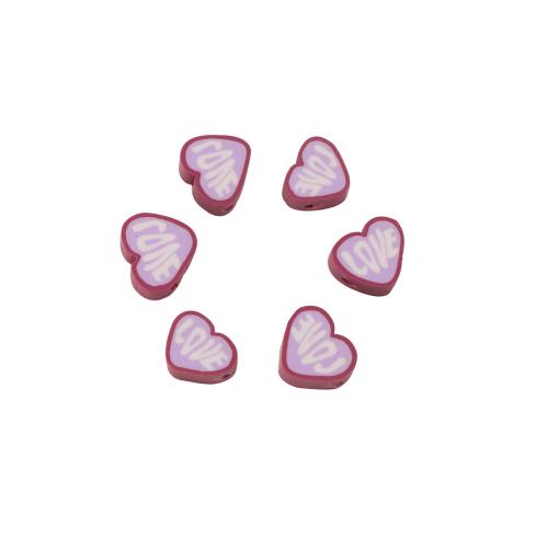 Polymer Clay Beads, Heart, DIY, mixed colors, 1000PCs/Bag, Sold By Bag