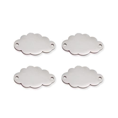 Conectores de Acero Inoxidable, acero inoxidable 304, Nube, chapado en color de plata, Bricolaje, plateado, 10PCs/Bolsa, Vendido por Bolsa