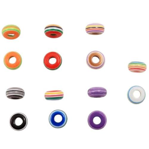 Perles de résine rayé, DIY, plus de couleurs à choisir, 100PC/sac, Vendu par sac