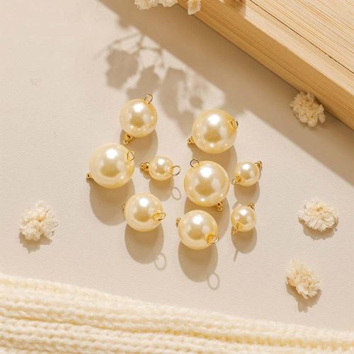 Kunststoff Anhänger, 304 Edelstahl, mit Kunststoff Perlen, goldfarben plattiert, DIY, keine, 10PCs/Tasche, verkauft von Tasche